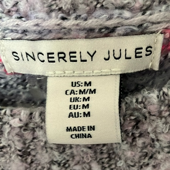 Sincerely Jules: Colorful Knit Wool Blend Sweater- Bell Sleeve- Cropped- M - Picture 2 of 16